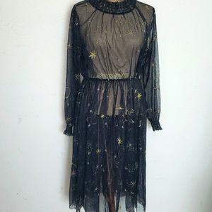 CELESTIAL MESH MIDI DRESS SZ XL